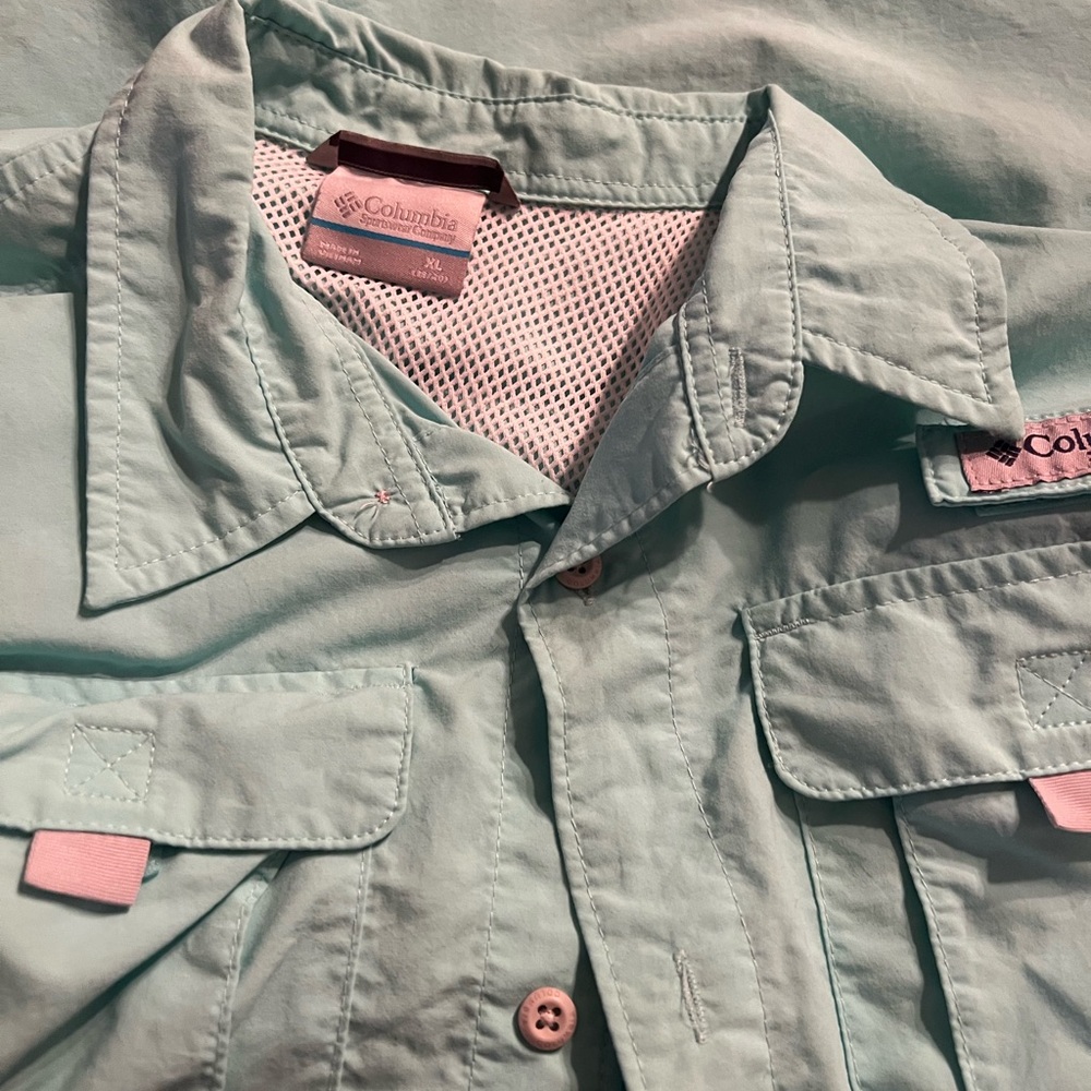 Columbia Kids' Aqua Raincoat with Pink Accents
